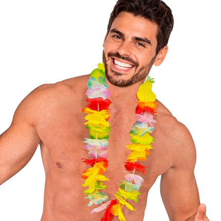 Bloem bloemenkrans multicolor per stuk in polybag sfeerbeeld – verkleedkleding