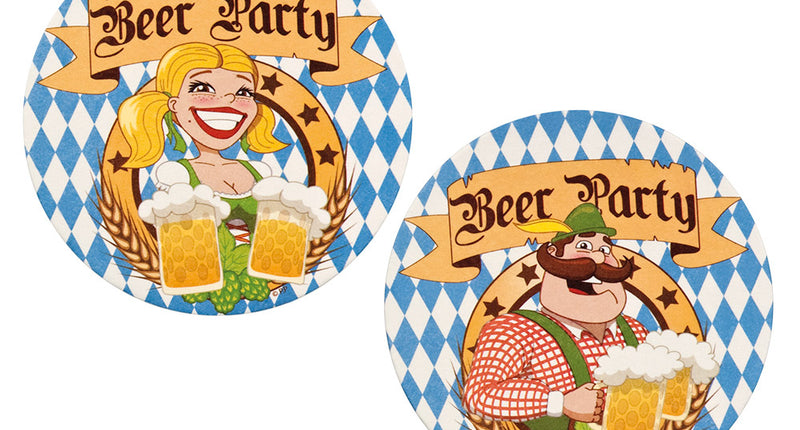 Set 10 bierviltjes 'Beer party'