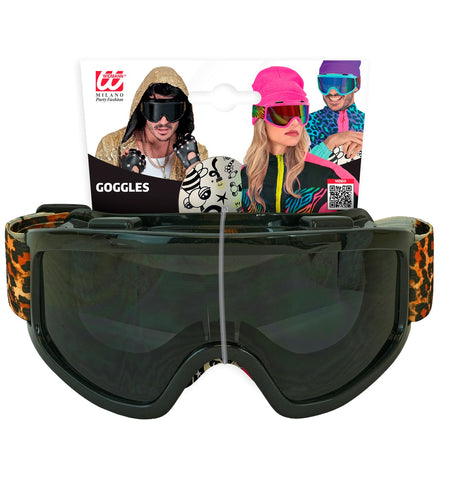 Ski-bril 80's zwart luipaardprint Jesse — foto 2