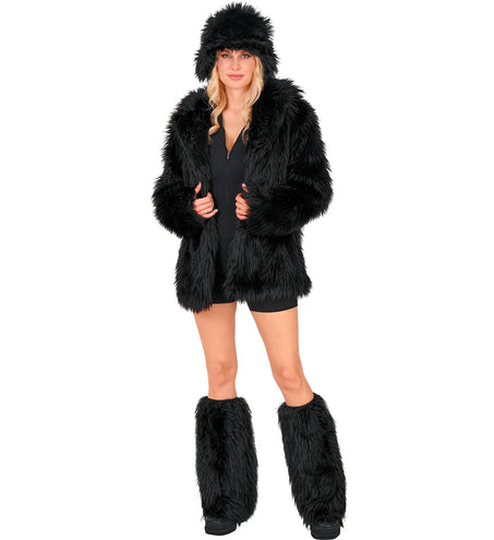 Beenwarmers pluche zwart Sanne — foto 3