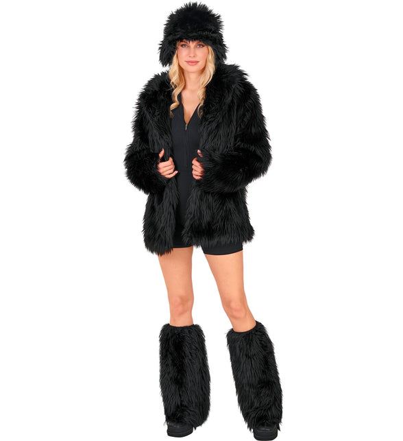 Beenwarmers pluche zwart Sanne — foto 3