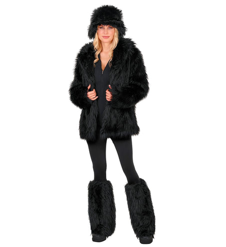 Beenwarmers pluche zwart Sanne — foto 4