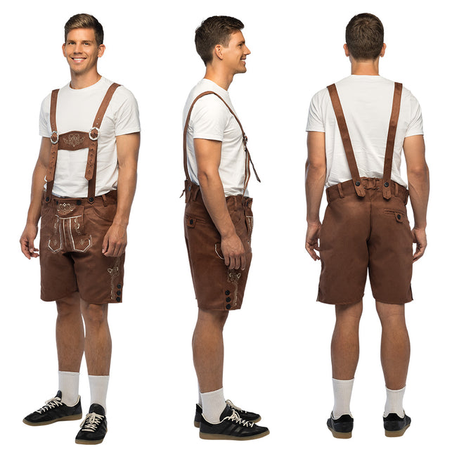 Lederhose Fritz heren bruin Tiroler Oktoberfest broek — foto 2