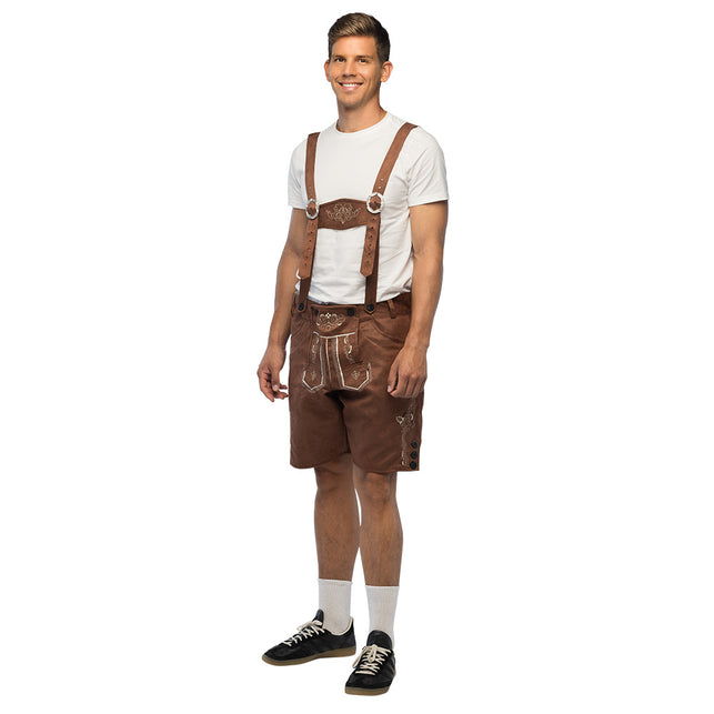 Lederhose Fritz heren bruin Tiroler Oktoberfest broek — foto 6