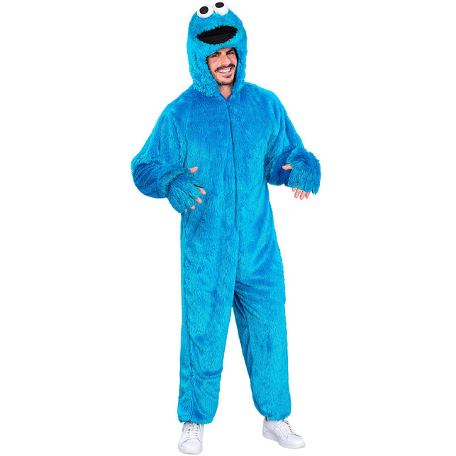 Snoep monster jumpsuit blauw met capuchon volwassenen — foto 2