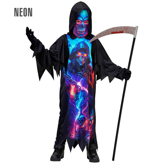 Neon Magere Hein gewaad jongens met masker en capuchon