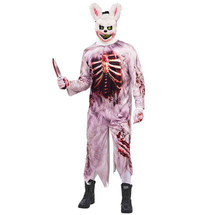 Zombie konijn jumpsuit heren met horrormasker — foto 3