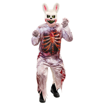 Zombie konijn jumpsuit heren met horrormasker — foto 4