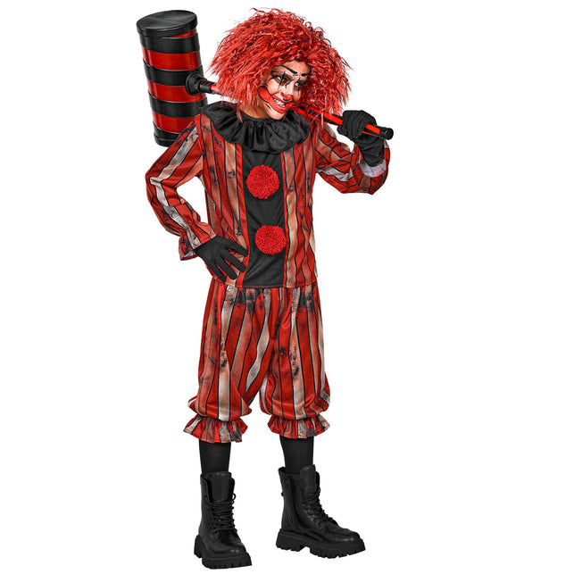 Gemene clownsjas jongens rood met plooikraag en broek — foto 2