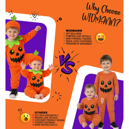 Pompoen jumpsuit jongens oranje met pompoenmuts — foto 5