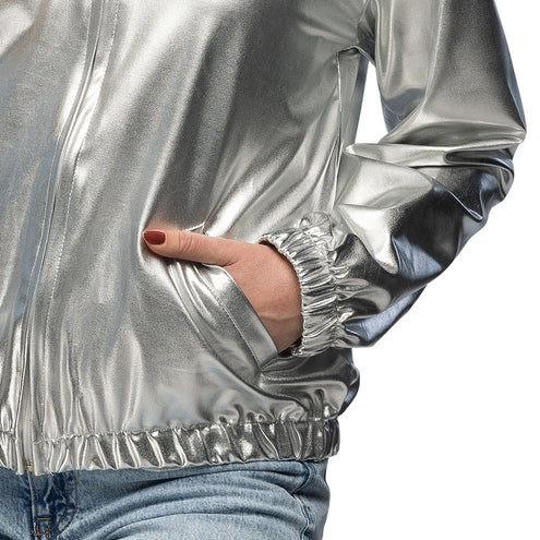 Jasje Rave metallic zilver met capuchon dames — foto 5