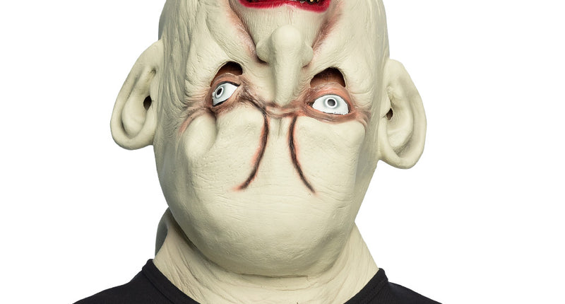 Latex hoofdmasker Balthazar met omgedraaid gezicht heren
