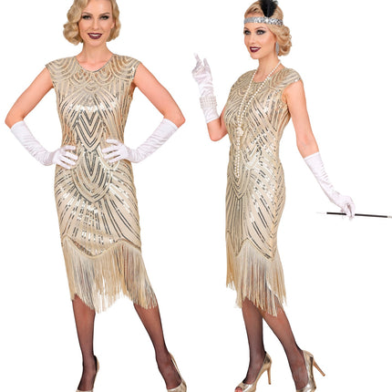 Roaring jaren 20 gatsby flapper jurk voor dames zijaanzicht – kostuums