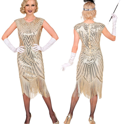 Roaring jaren 20 gatsby flapper jurk voor dames achterkant – kostuums