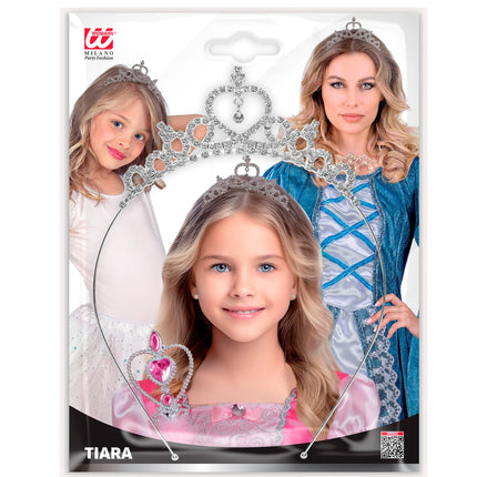 Tiara strass met hanger zijaanzicht – accessoires