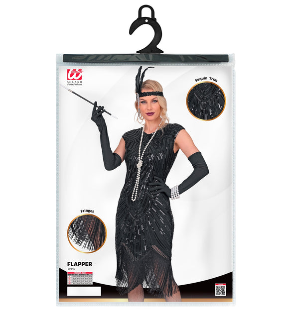 Roaring jaren 20 gatsby flapper jurk zwart voor dames styling – kostuums