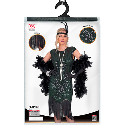 Roaring jaren 20 gatsby flapper jurk groen voor dames styling – kostuums