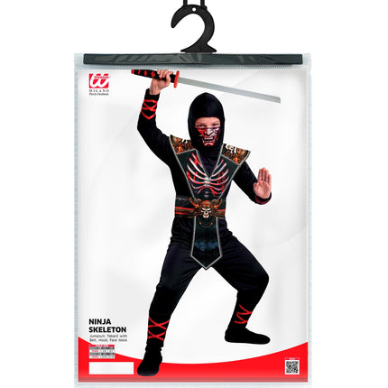 Ninja skelet jumpsuit voor jongens detailopname – kostuums
