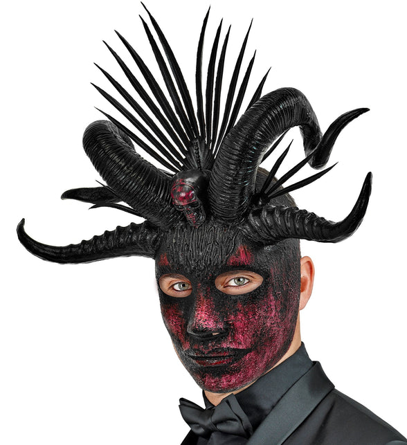 Voodoo masker priester totaalbeeld – verkleedkleding