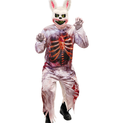 Zombie konijn jumpsuit voor heren detailopname – kostuums