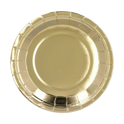 Set 6 gouden papieren bordjes 23 cm