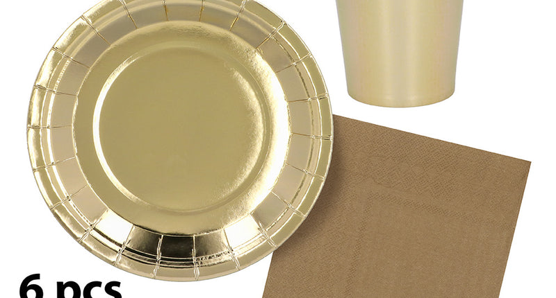 Tafelset goud bordjes bekertjes servetten