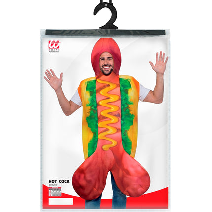 Hot cock kostuum heren in verpakking van Widmann met maattabel M, L en XL