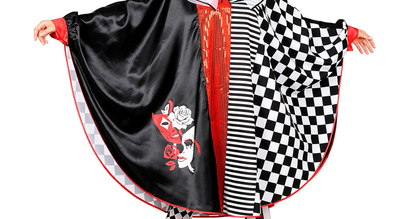 Pierrot poncho voor dames vooraanzicht – kostuums