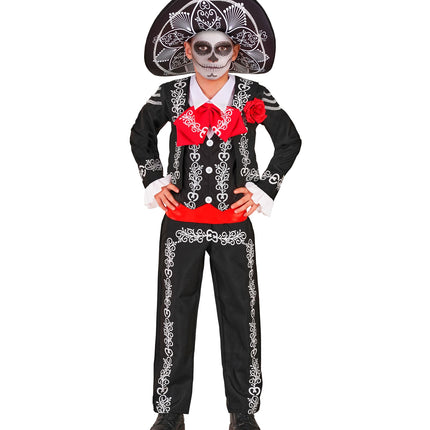 Mariachi Día de los Muertos colbert voor jongens achterkant – kostuums