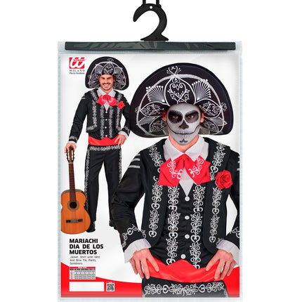 Mariachi Día de los Muertos colbert voor heren close-up – kostuums