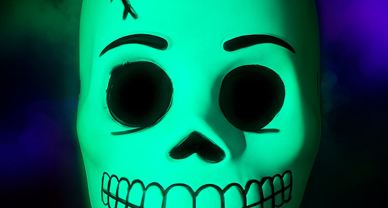 Schedel masker Eva glow-in-the-dark vooraanzicht – maskers