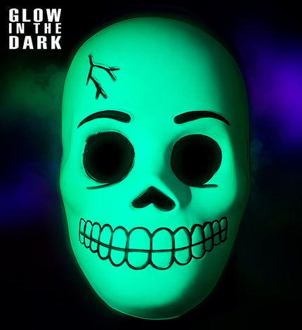 Schedel masker Eva glow-in-the-dark vooraanzicht – maskers