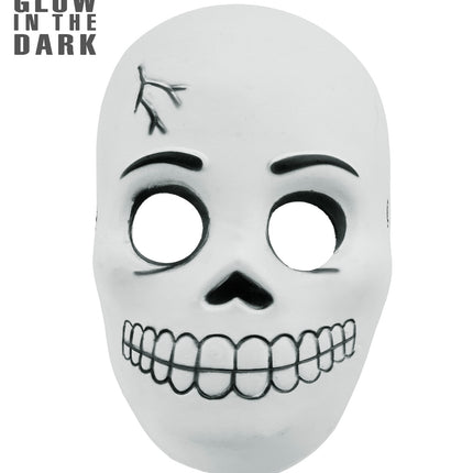 Schedel masker Eva glow-in-the-dark zijaanzicht – maskers