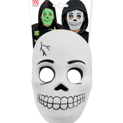 Schedel masker Eva glow-in-the-dark achterkant – maskers