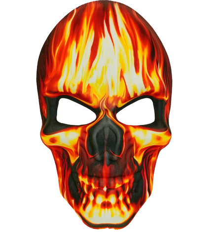 Masker brandend schedel stof voor heren vooraanzicht – maskers