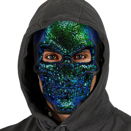 Schedel masker pailletten sfeerbeeld – maskers