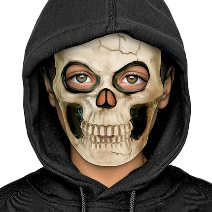 Schedel masker kunststof voor jongens detailopname – maskers