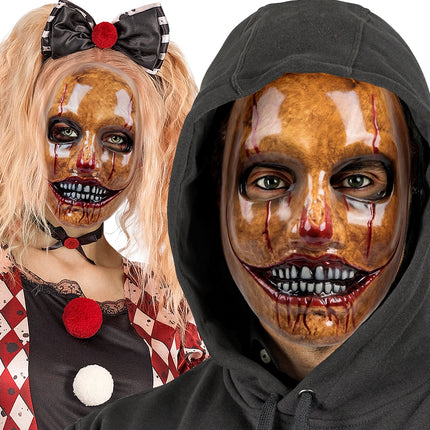 Masker psycho clowns kunststof achterkant – maskers