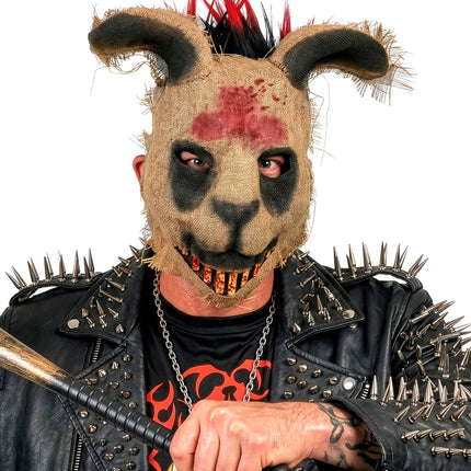 Masker eng rabbit kunststof en stof detailopname – maskers