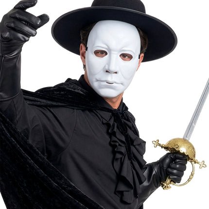Masker man hard kunststof wit voor heren totaalbeeld – maskers