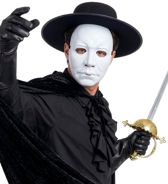 Masker man hard kunststof wit voor heren totaalbeeld – maskers