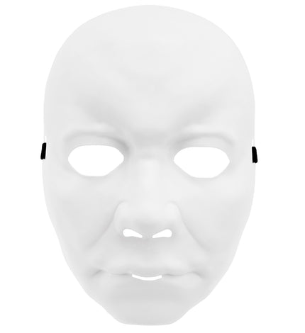 Masker man hard kunststof wit voor heren vooraanzicht – maskers