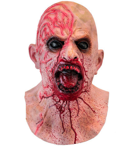 Masker volledig hoofd halssieraad zombie latex voor heren vooraanzicht – maskers