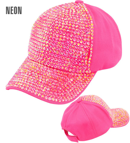 Pet strass neon roze vooraanzicht – hoeden