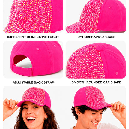 Pet strass neon roze totaalbeeld – hoeden