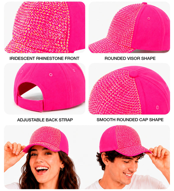 Pet strass neon roze totaalbeeld – hoeden