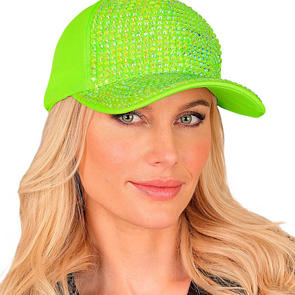 Pet strass neon groen sfeerbeeld – hoeden