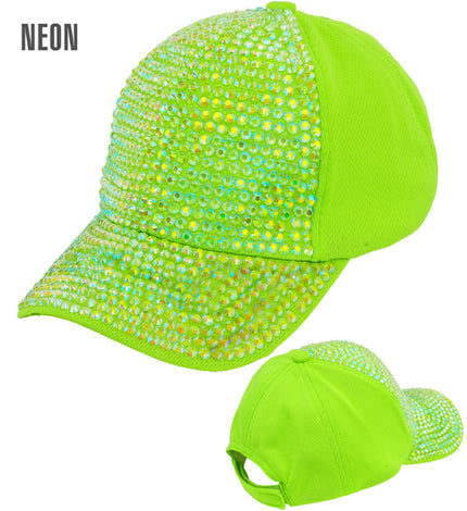 Pet strass neon groen vooraanzicht – hoeden