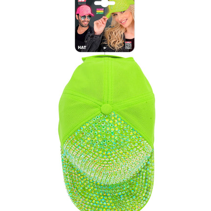 Pet strass neon groen achterkant – hoeden