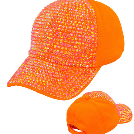 Pet strass neon oranje zijaanzicht – hoeden